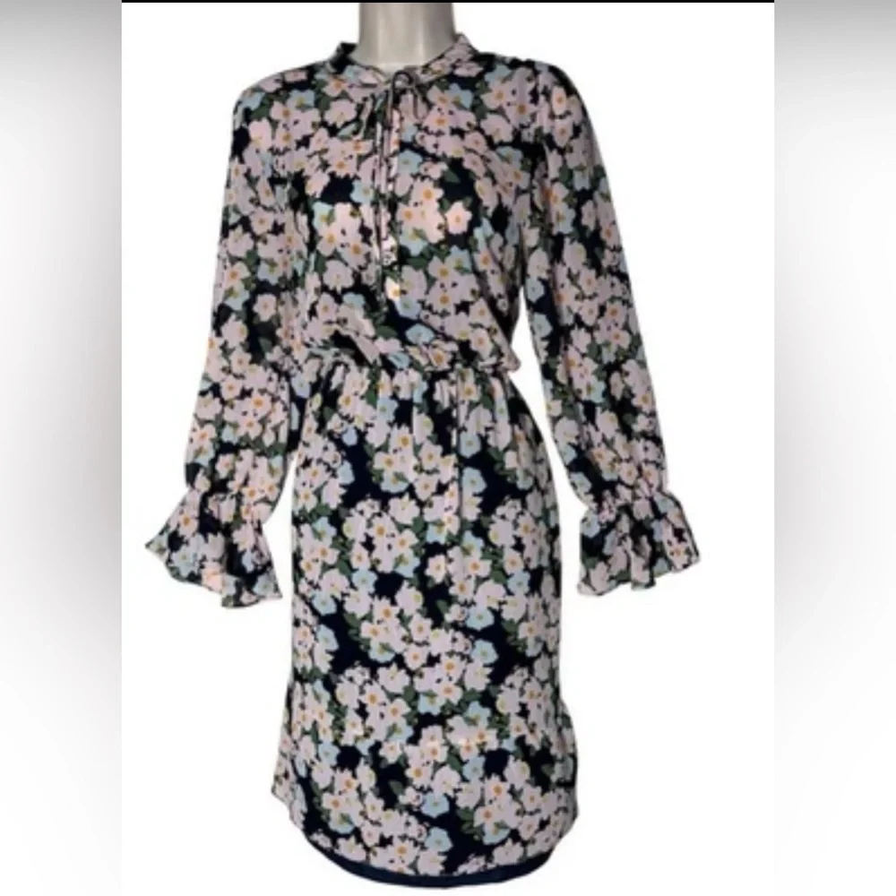 J.Crew Mercantile Drapey Tie Front Floral Dress Elastic Waist Size Small NEW